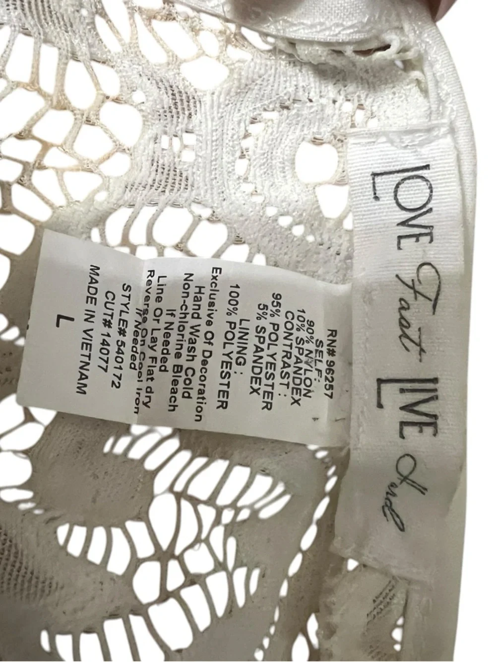 Love fast love hard boho lace white and nude dress size L Bridal Wedding - Picture 12 of 12
